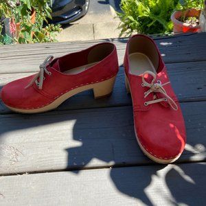 Sandgrens Clogs "Bridget" Red nubuck size EU 40 US 9